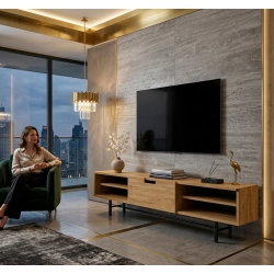 Szafka RTV-67 Drewno Lite Dąb Loft Lakier Rozmiary od 100 cm do 200 cm PREMIUM